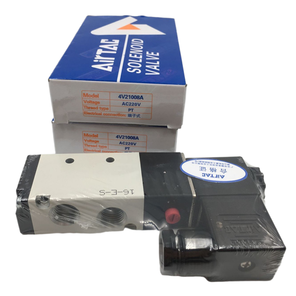 Large Capacity 4V410-15 5/2 Way Valve G1/2 Port 2.79 Cv Manifold Mountable No Lubrication Needed for Heavy Industrial Automation AirTAC Brand