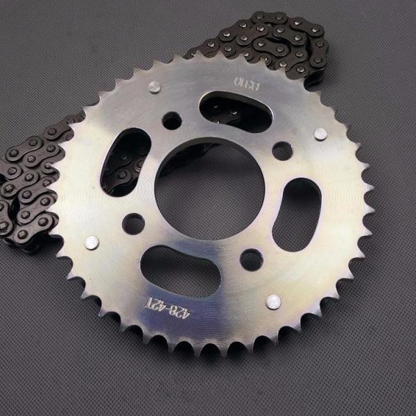 Make Sample 428 Motorcycle Chain with Sprocket Kit 42/15T Custom Teeth Motorcycle Sprocket