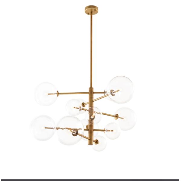 モダンな高級ガラスボールチェンデリア 透き通る室内飾り 天井 LED モダンチェンデリア