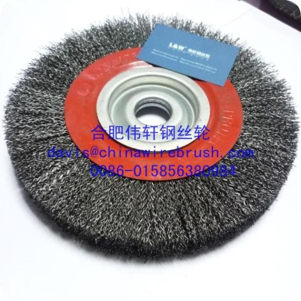 Crimped wire wheel brush for machine