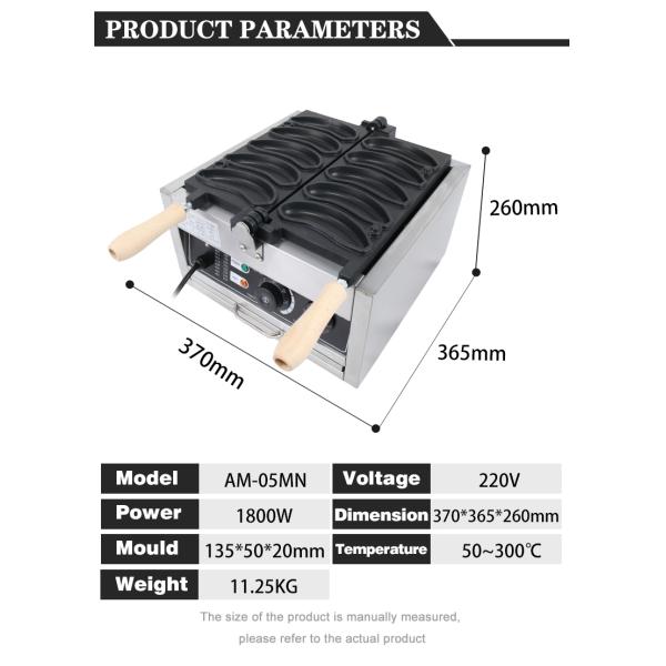Отель Банановый вафлевый автомат Неприкасающаяся Стальная пузырь вафлевая машина 11,25 кг