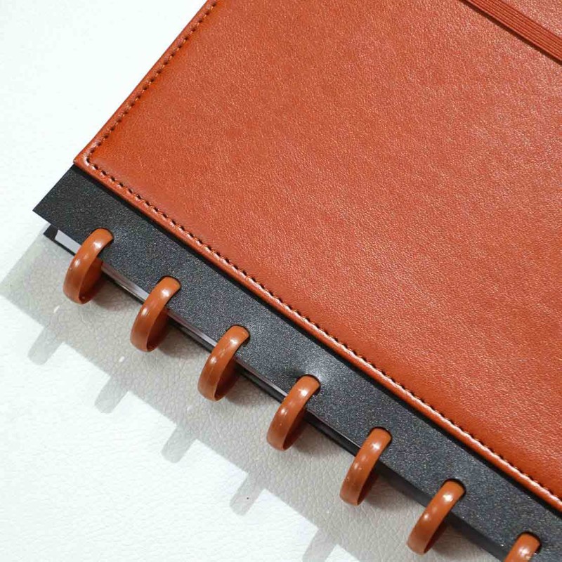 Custom A5 PU Leather Discbound Notebook Personalized Mushroom Hole Journal