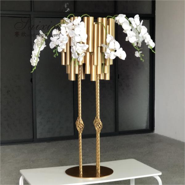 ZT-578G Novo tubo de ouro de luxo de alta altura para decoração de casamento arranjo floral