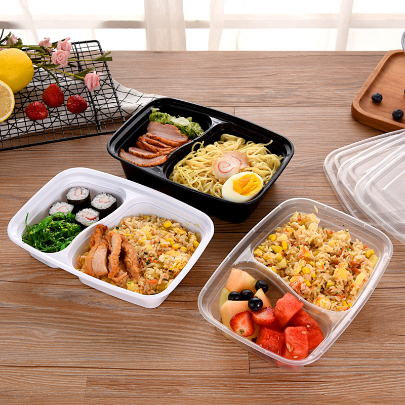 700ml Two Compartment Clear PP Sectioned Takeaway Box for Hot Catering Meals