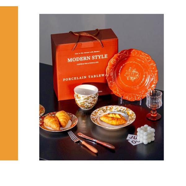 Turkish Style Porcelain Dinnerware Sets With Under Glazed Technique And Floral Design