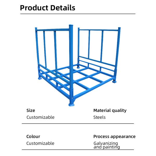 Steel Pallet Warehouse Stores Stackable Metal Shelves 200kg Heavy Duty Industrial Storage System
