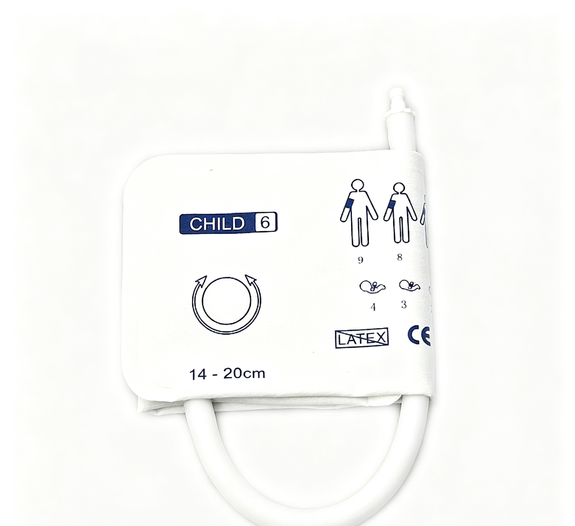 Single Tube Blood Pressure Cuff 14cm - 20cm Disposable NIBP Cuff