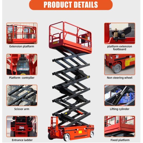 Мотор переменного тока и сервис OEM Электрический ножничный подъемник 500lb 705lb 1200lb Платформы воздушной работы