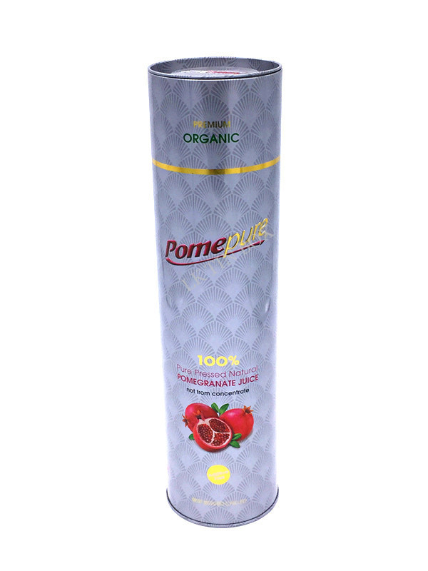 Round Metal Printed Wine Tin Box With Embossing For Juice Beer bottle packaging