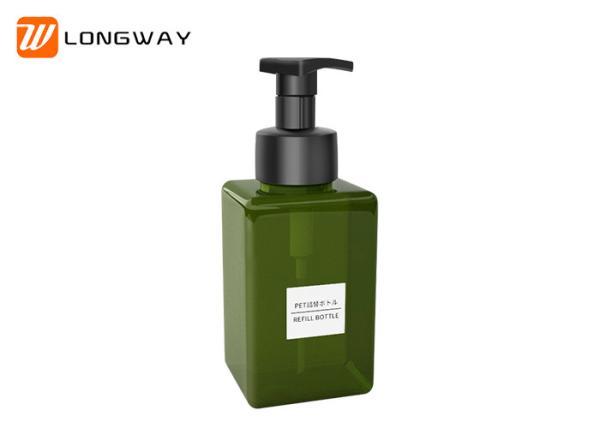 Durable Square Refillable Cosmetic PETG Bottle For Shower Gel / Cleanser 250ml