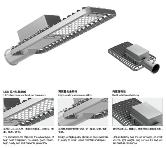 Integrated IP65 Solar Street Light Aluminum Alloy 15 - 40W Lithium Battery