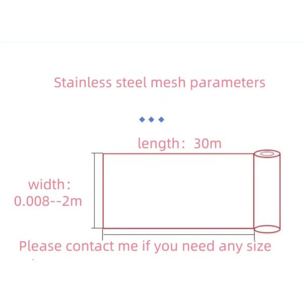 SS304 316 Plain Woven Stainless Steel Filter Wire Mesh