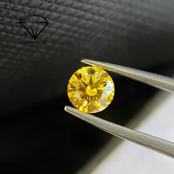 LuxuryShine VVS2/VS1 Lab Grown Diamond Fancy Vivid Yellow Rund Shape Loose Diamonds With IGI Certificate Customized jewelry