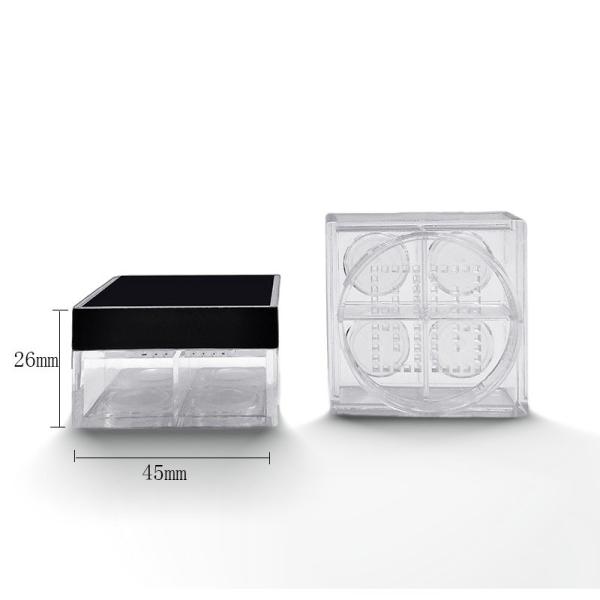 Personalized 45*26mm Square Empty Loose Powder Case With 4 Grid