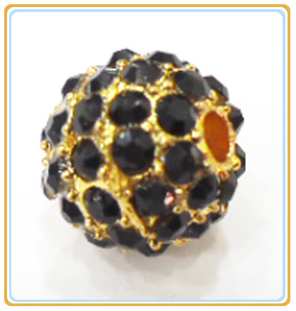 10mm Rhinestone Multicolor Shamballa Crystal Alloy Pave Beads For Decoration