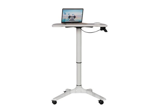 White Pneumatic Adjustable Gas Lift Hydraulic Standing Table For Laptop