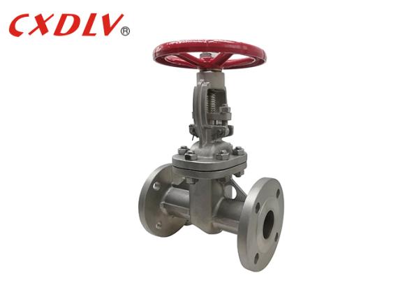CF8M válvula de puerta con brida PN16RF con manivela