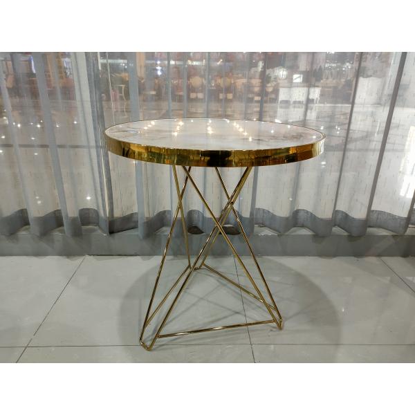 70cm 75cm Wrought Iron Coffee Table With Marble Top