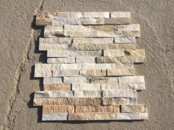 Beige Slate Culture Stone For Wall Stone Cladding Split Surface Finishing
