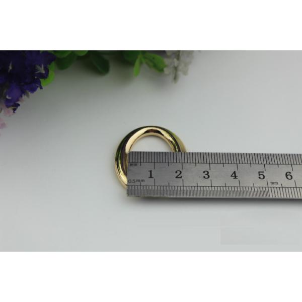 Handbag Accessories Zinc Alloy Open Oval Shape Light Gold Metal Ring Buckles Design