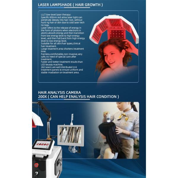 650 Нм диодная лазерная машина для роста волос Анализатор низкого уровня терапии волос