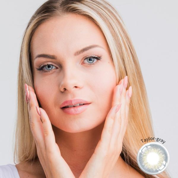 KSSEYE Taylor Blue Gray Contact Lenses prescrito 14mm para a graduação anual