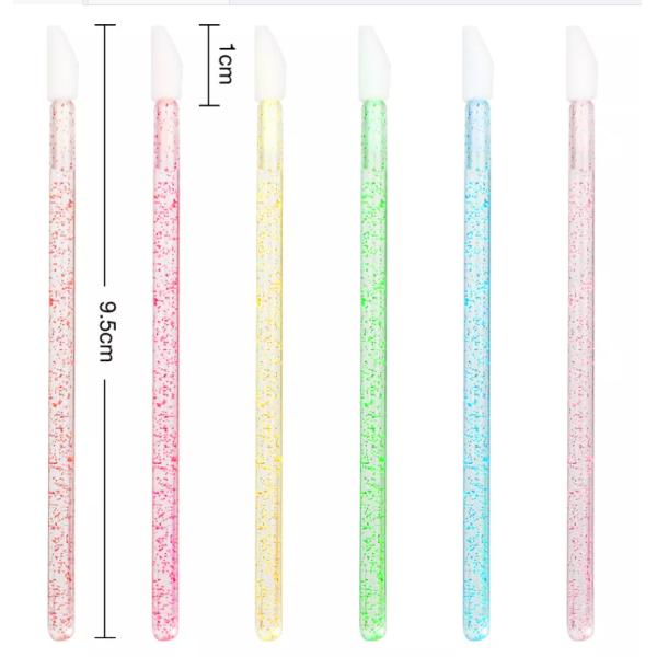 Аппликатора ногтя Exfoliator губы палочки губной помады лоска губы Кристл ручка устранимого длинная Scrub щетка