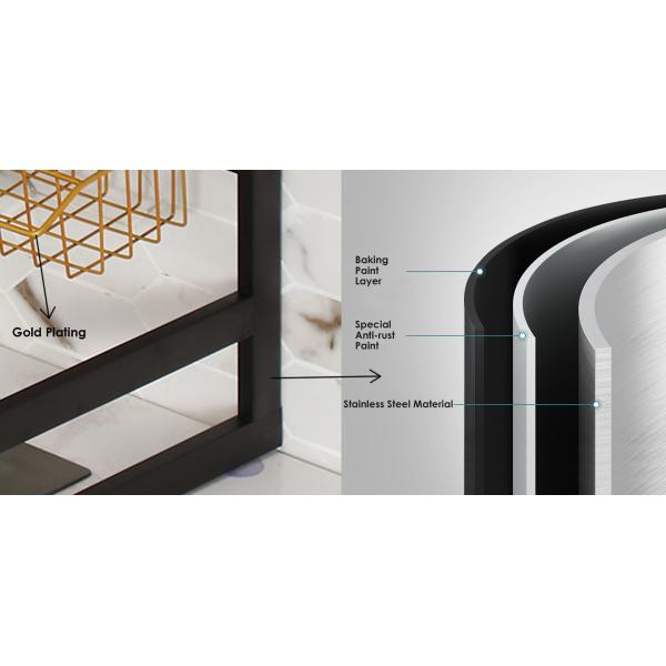 Stainless Steel Over The Sink Drying Rack 65cm Width With Baking Paint Gold Plating