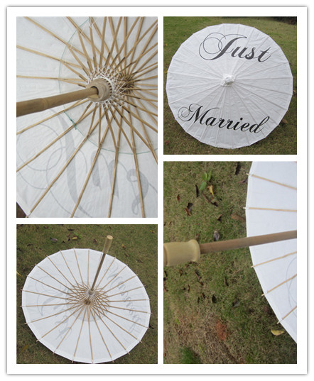 Длина 57cm радиуса 42cm зонтика бумаги свадьбы украшения старая с письмом