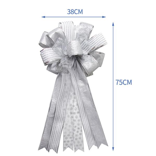 Серебряные рождественские луки для венков и украшений гирлянда