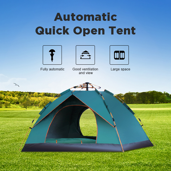 170T Polyester Camping Outdoor Tents 200 X 150 X 125cm Blue Outdoor Picnic Tent 2 Person