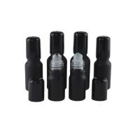 Garrafas de rolos pretas foscas 5ml 10ml 15ml Cap de alumínio para cuidados pessoais Mini rolos redondos em garrafas de perfume
