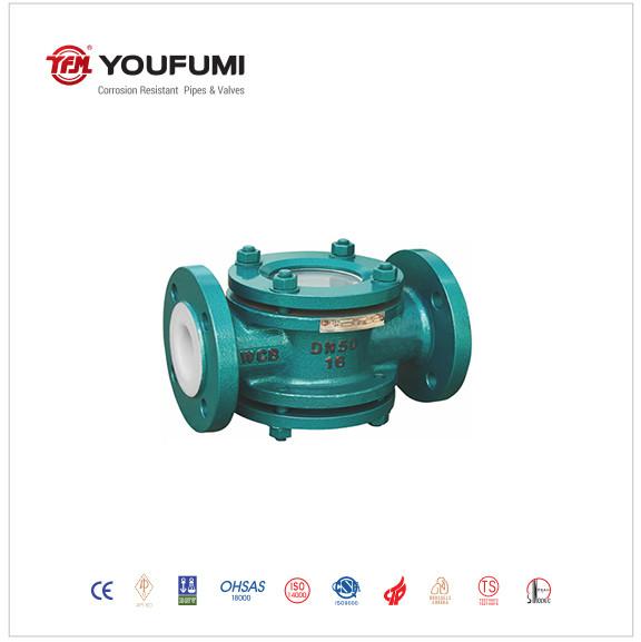 Sight Glass PTFE Lined Pipe Fittings ASTMF 1545 PN10 Carbon Steel Material