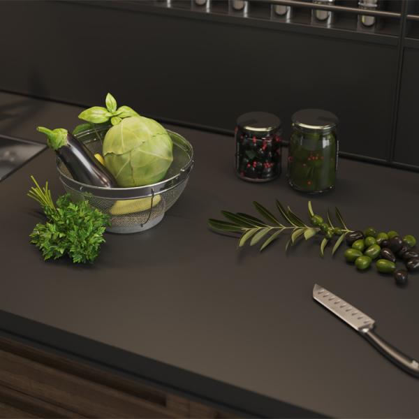 Wooden Black Matte L Shaped Kitchen Cabinet Design For Small Kitchen PVC Board