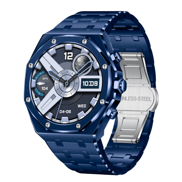 Support OEM & ODM | IP67 Waterproof Stainless Steel Smart Watch with 1.43-inch AMOLED Display and 24/7 Health Monitoring