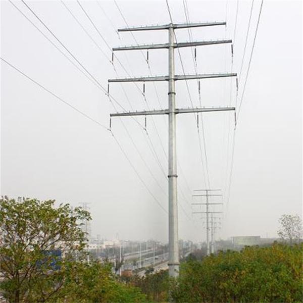 220KV corrente eléctrica poligonal galvanizada Pólo com parafuso de âncora
