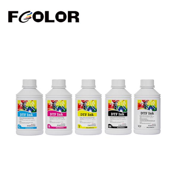 FCOLOR Manufacturer 500ML High Quality Heat Transfer White Tinta DTF for Epson XP600 I3200 4720 L1800 L8050 Dtf Printer Ink