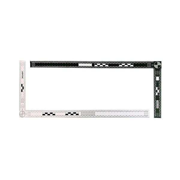 P131 45x18 cm two-sided black and white right angle photographic evidence scale