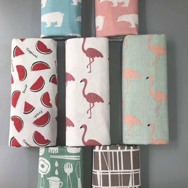 Men Women Shirt Poly Linen Fabric Dying Print For Home Textile 150CM Width