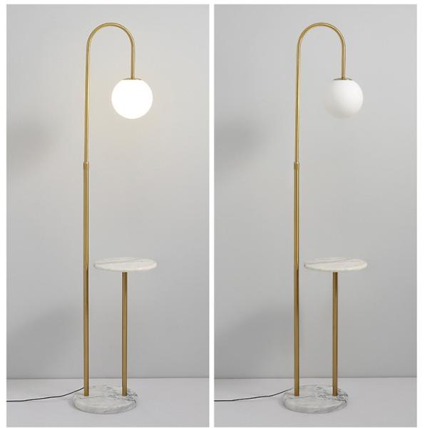 wireless charging marble wooden matel coffee table floor lamp bedside standing lighting glass shade USB bedside floor li