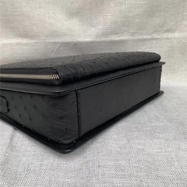 Authentic Real Ostrich Skin Men's Large Briefcase Laptop Purse Bag Genuine Exotic Leather Male Working Portfolio Handbag