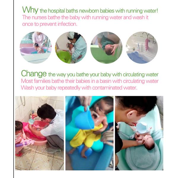 Mildewproof Air Baby Bath Tub Travel Foldable Shower Basin With Air Pump