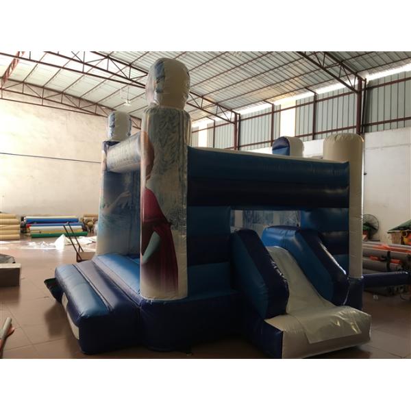 Inflatable Bounce House Combo / Frozen Themed Jump House With Slide For Kids PVC tarpaulin inflatable combo