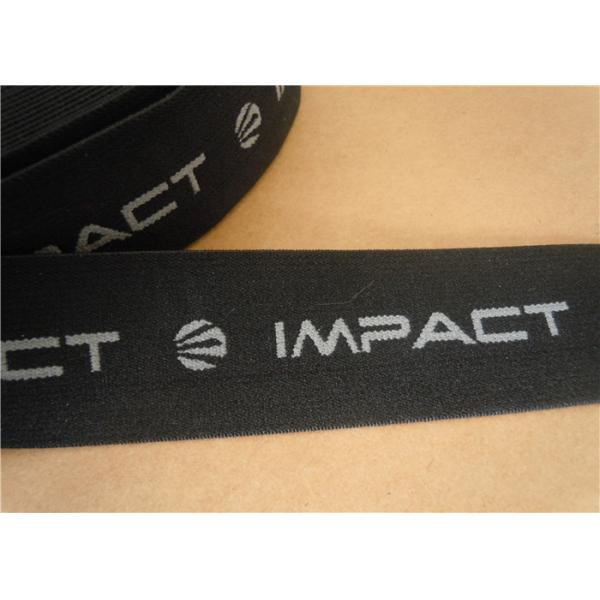 Black Jacquard Elastic Waistband , Elastic Webbing Straps Washable 