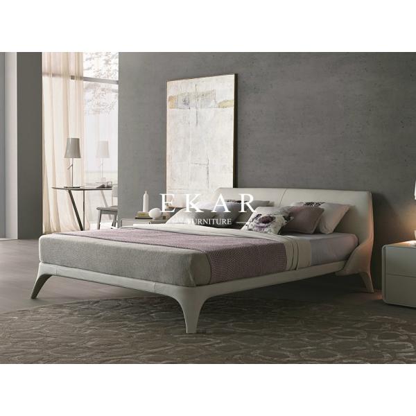 New Model Genuine Leather Simple Design Wooden Bed ZZ-BD011