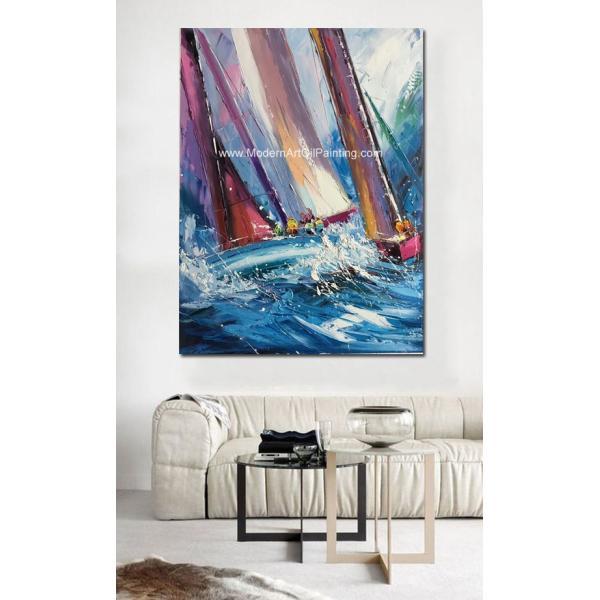 Абстрактные картины парусников ножа палитры, покрашенное вручную толстое искусство холста масла