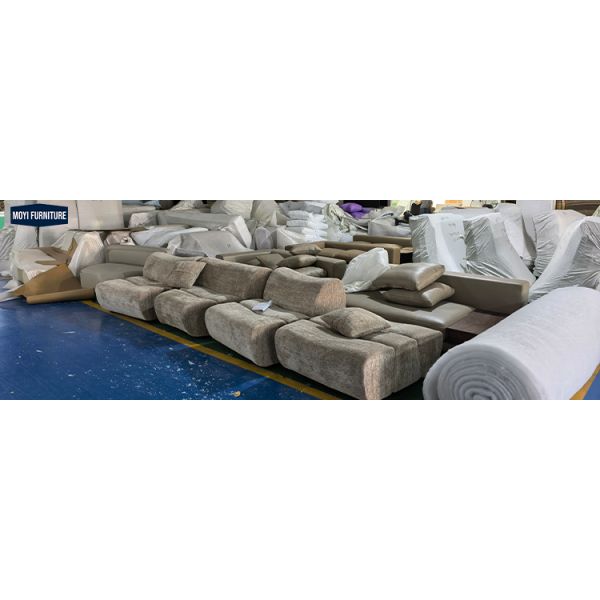 OEM Accepted Modern Minimalist King Size Round Fabric Bed Frosted Luxury Villa French Style Wedding Bed Soft Double Bed