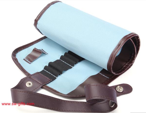 New Blue 38 Hole Pencil Bag School Canvas Painting Stationery Roll Pencil Case Sketch