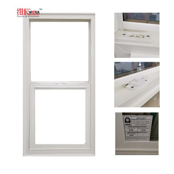 Настраиваемый размер размер виниловый пластик UPVC одноподвешенное окно в доме