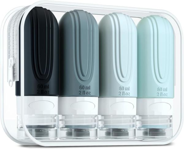 Cosmetic Mini Silicone Travel Toiletry Bottles Kit Personalized 2oz/60ML